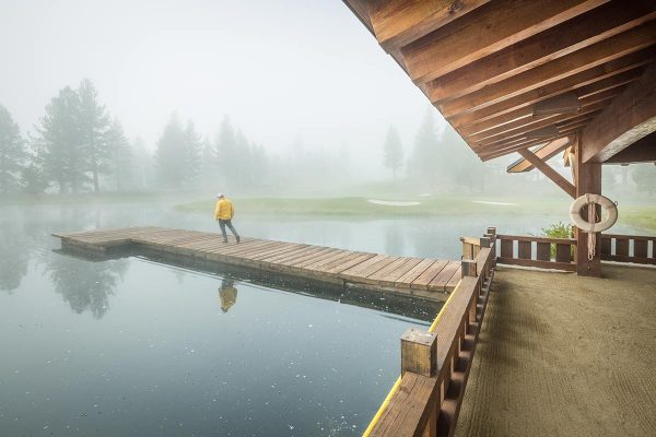 Autumn Fog Boathouse